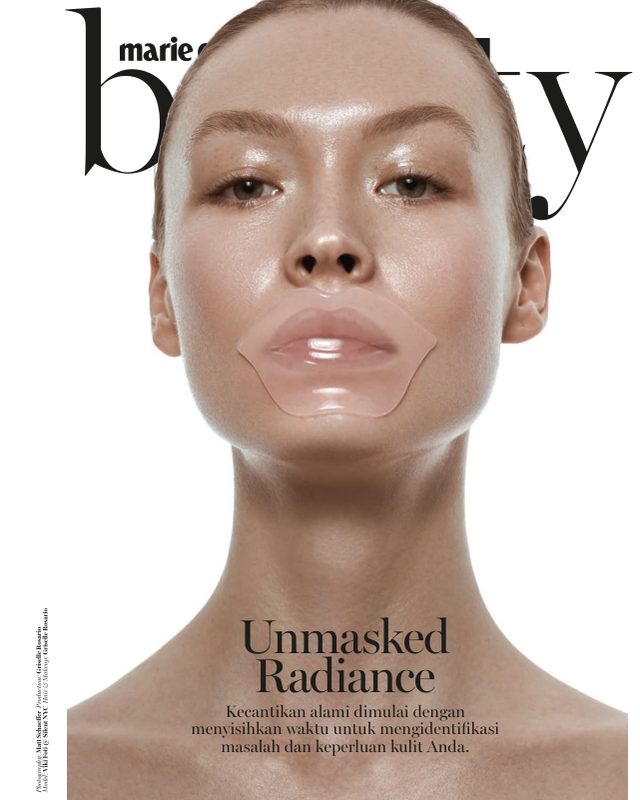 Marie Claire Indonesia beauty opener “Unmasked Radiance”