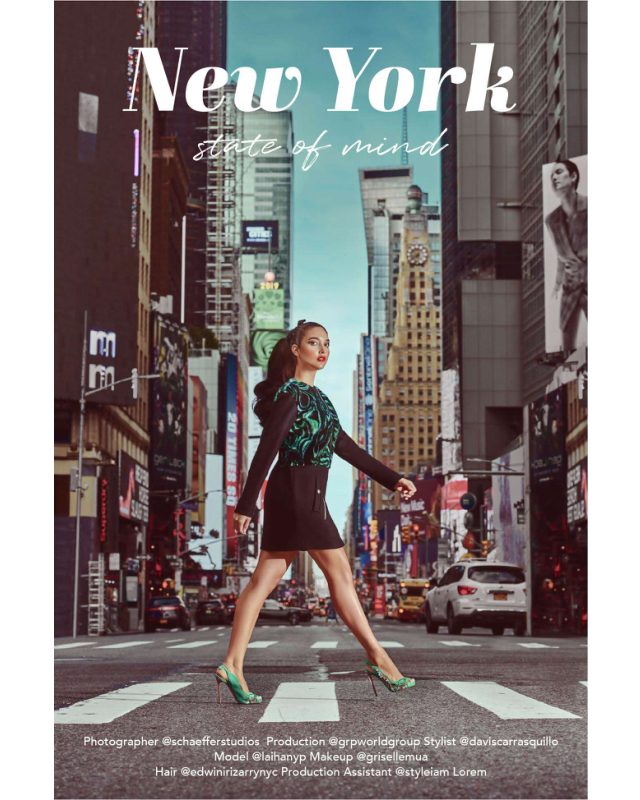 Basic Magazine fashion editorial “New York State of Mind” featuring Laihany Ponton on a Manhattan street