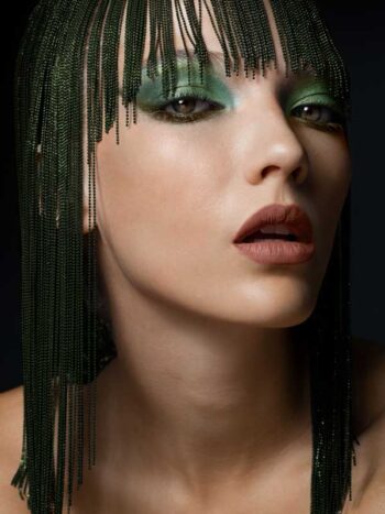 Schaeffer Studios NYC Beauty Photographer Featuring Allie Lewis for Pandora Magazine Green Eyeliner