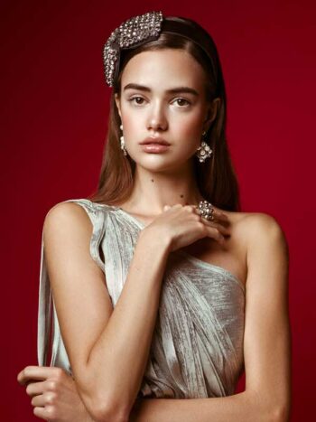 Schaeffer Studios Beauty Photographer for Hola Magazine Featuring Angela Rado Hand on Shoulder