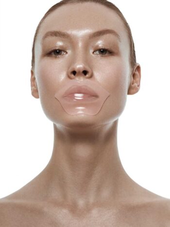 Viki Foti with a sheer lip mask and dewy skin, Marie Claire Indonesia skin-care story