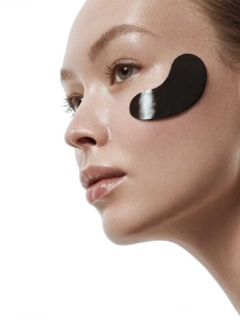 Viki Foti in profile with a black under-eye patch, Marie Claire Indonesia skin-care story
