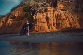 Schaeffer Studios NYC Fashion Photography Featuring Madison Anderson for InPuerto Rico Magazine Wearing Zara on Black Sand Beach