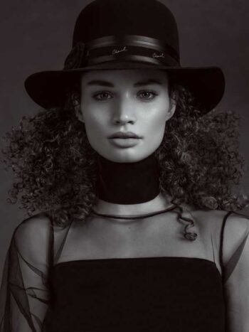 SchaefferStudios NYC Beauty Photographer Featuring Rebekah Miller Black Hat